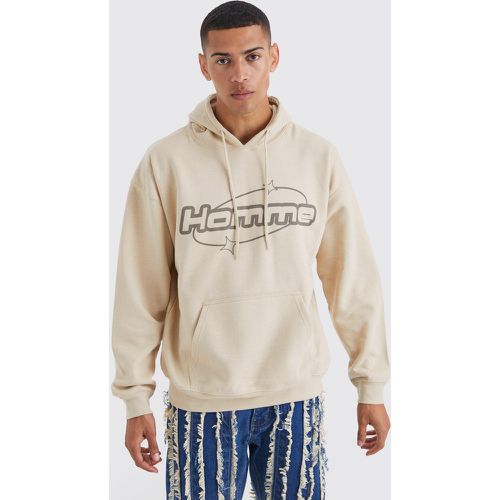 Sweat à capuche oversize imprimé - Boohooman - Modalova