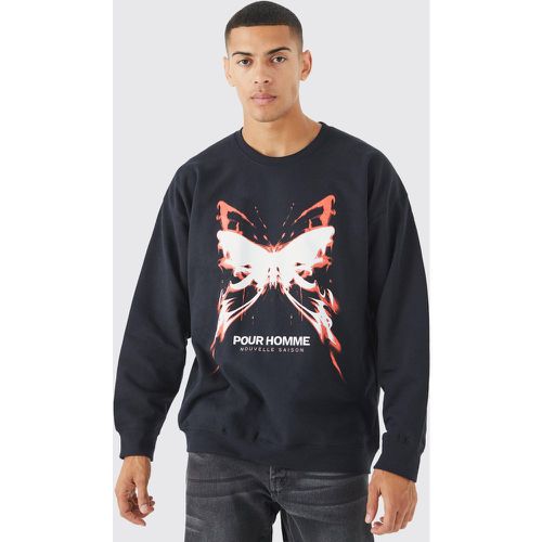 Sweat à imprimé papillon homme - Boohooman - Modalova