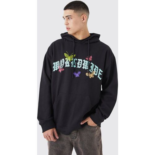 Sweat à capuche oversize à imprimé papillon homme - Boohooman - Modalova