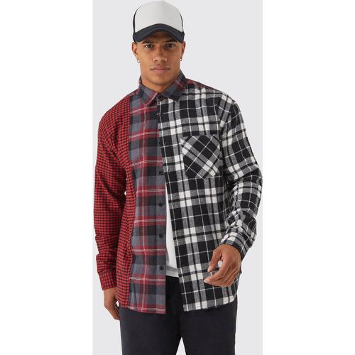 Chemise oversize bicolore à carreaux - Boohooman - Modalova