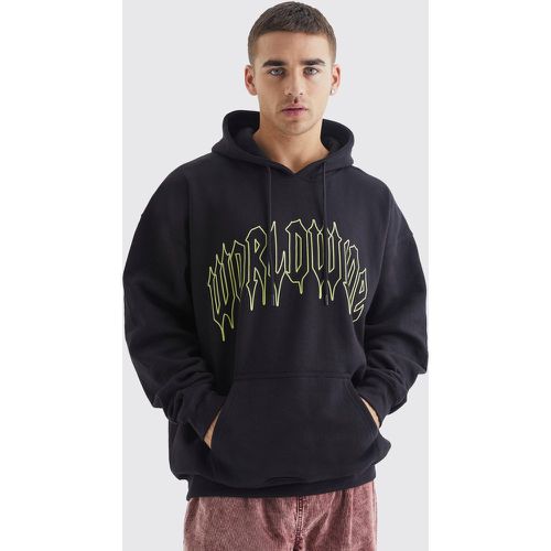 Sweat à capuche oversize à imprimé flammes homme - Boohooman - Modalova