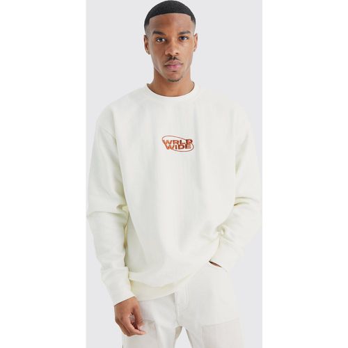 Sweat oversize imprimé - Boohooman - Modalova