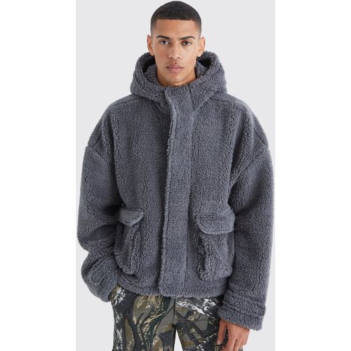 Sweat à capuche oversize cargo zippé - Boohooman - Modalova