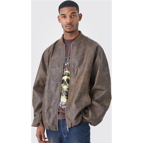 Tall - Bomber oversize en simili - Boohooman - Modalova