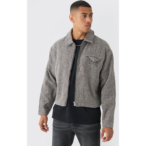 Veste oversize tweed - Boohooman - Modalova