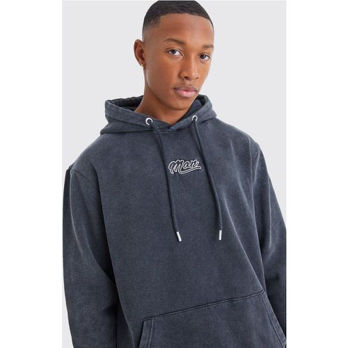 Man Acid Wash Over Head Hoodie - Boohooman - Modalova