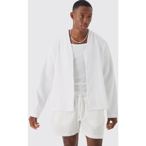 Chemise oversize plissée à manches longues - Boohooman - Modalova