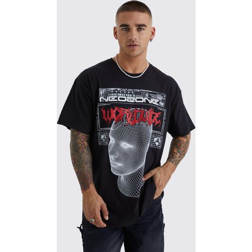 T-shirt oversize imprimé Worldwide - Boohooman - Modalova