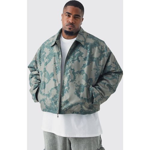 Grande taille - Veste Harrington oversize à imprimé camouflage - - XXXL - Boohooman - Modalova