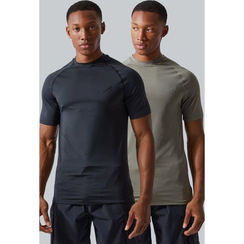 Lot de 2 t-shirts de sport à séchage rapide - Boohooman - Modalova