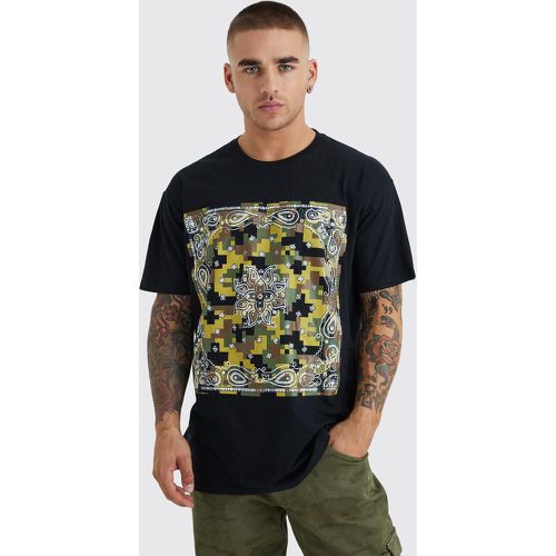 T-shirt imprimé camouflage bandana pixélisé - Boohooman - Modalova