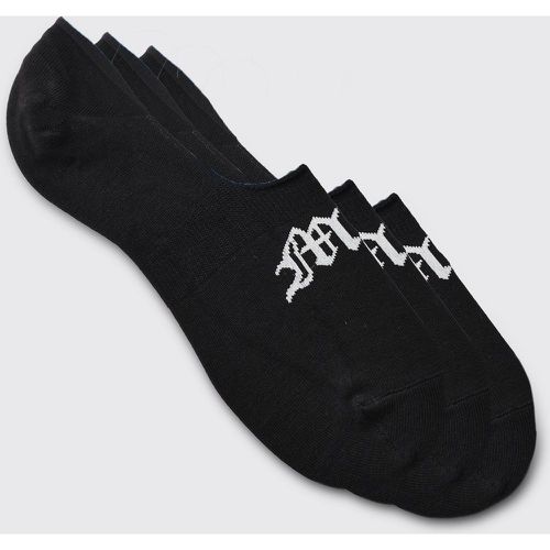 Lot de 3 paires de chaussettes à imprimé gothique - MAN - Boohooman - Modalova