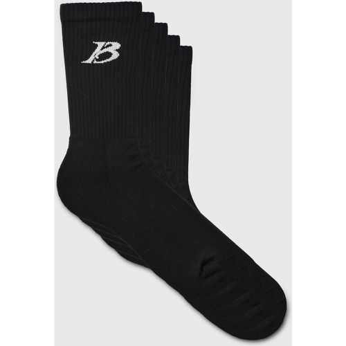 Lot de 5 paires de chaussettes à logo B - Boohooman - Modalova