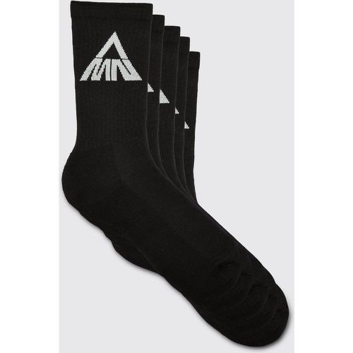 Lot de 5 paires de chaussettes à logo - MAN - Boohooman - Modalova