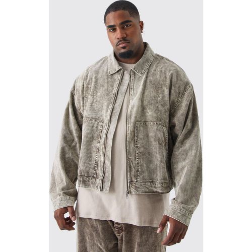 Grande taille - Veste oversize délavée en velours côtelé - - XXXL - Boohooman - Modalova