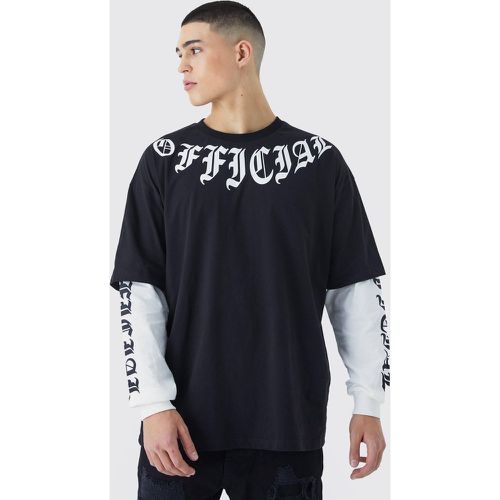 T-shirt oversize à manches longues - Official - Boohooman - Modalova