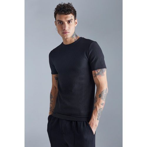 T-shirt moulant plissé - Boohooman - Modalova