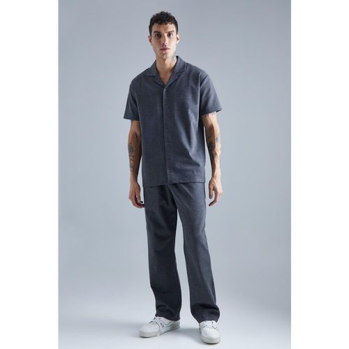 Ensemble en jersey avec chemise et pantalon - Boohooman - Modalova