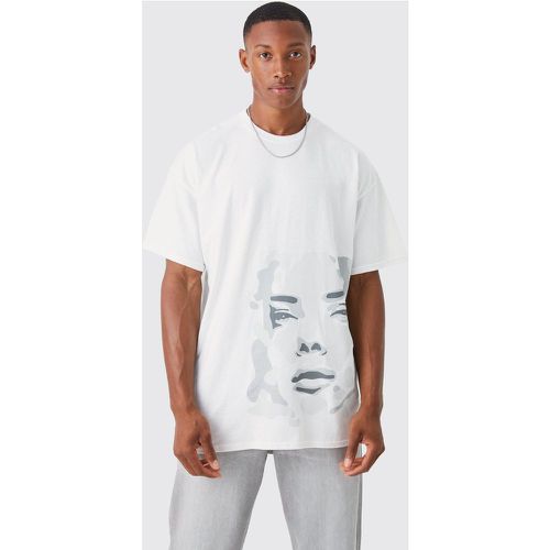 T-shirt oversize imprimé visage - Boohooman - Modalova