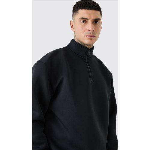 Tall Oversized Boxy Quarter Zip Bonded Scuba jumper - Boohooman - Modalova