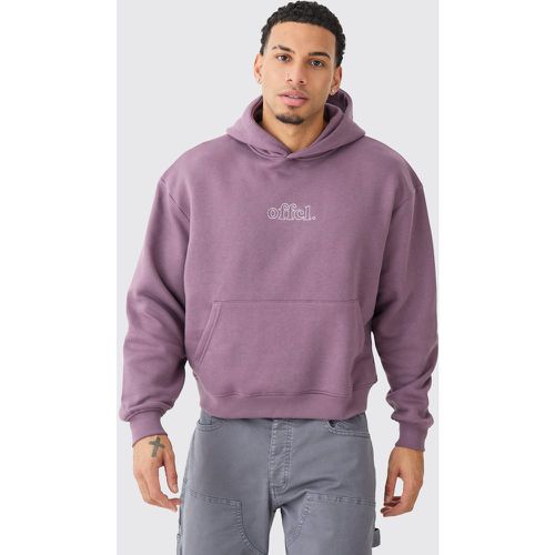 Oversized Boxy Chain Stitch Offcl Embroidered Hoodie - Boohooman - Modalova