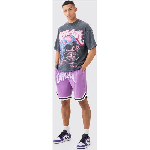 Loose Fit Official Mesh Basketball Short - Boohooman - Modalova