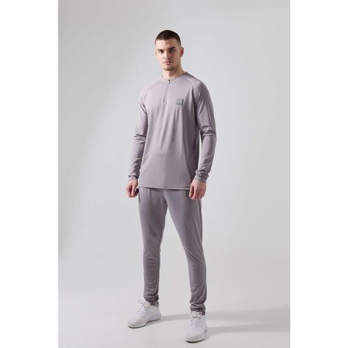 Tall Man Active Skinny Crew Neck 1/4 Zip Tracksuit - Boohooman - Modalova