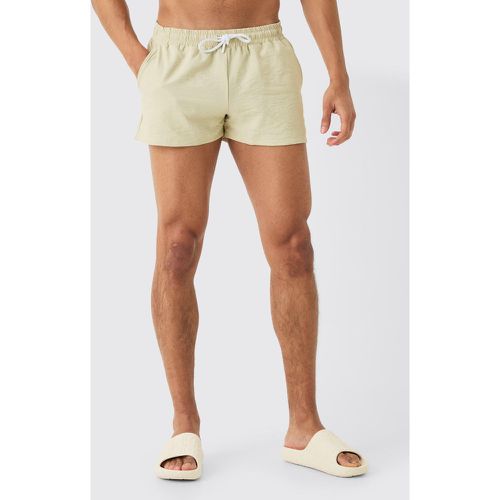 Super Short Plain Crinkle Swim Short - Boohooman - Modalova