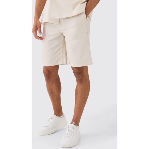 Comfort Waistband Linen Blend Smart Shorts - Boohooman - Modalova