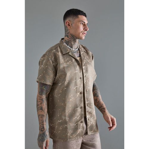 Tall Short Sleeve Oversized Textured Shirt - Boohooman - Modalova