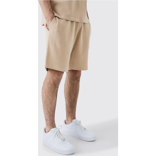 Relaxed Mid Length Waffle Short homme - Boohooman - Modalova