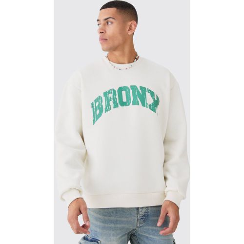 Oversized Bronx Varsity Sweatshirt - Boohooman - Modalova