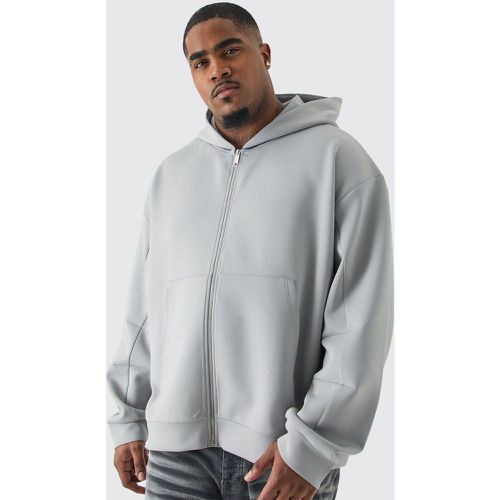 Plus Oversized Boxy Zip Through Scuba Hoodie - - XXXL - Boohooman - Modalova