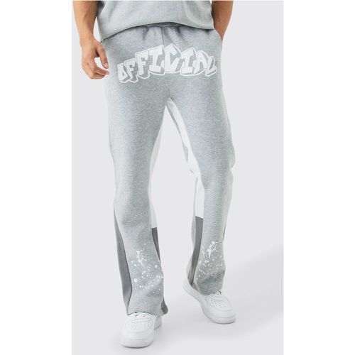 Official Grafitti Paint Splatter Gusset Jogger - Boohooman - Modalova