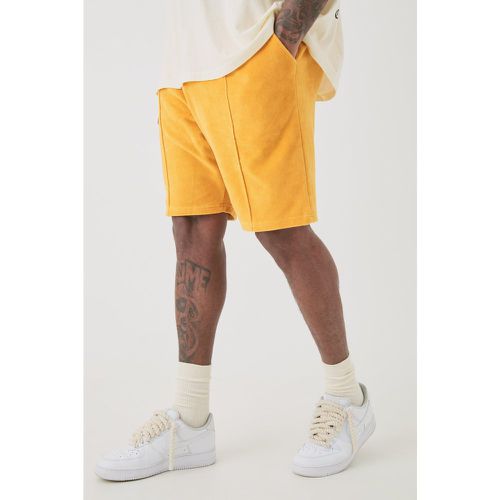 Plus Elasticated Waist Pintuck Velour Shorts homme - - XXXL - Boohooman - Modalova