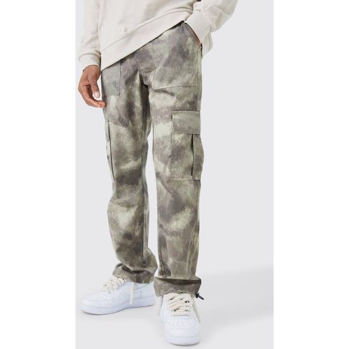 Pantalon droit à imprimé camouflage - Boohooman - Modalova