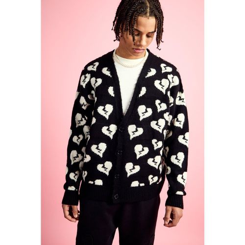 Oversized Fit Cardigan With All Over Print - Boohooman - Modalova