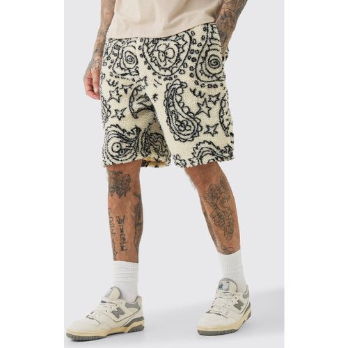 Tall Loose Mid Length Bandana Borg Shorts homme - Boohooman - Modalova