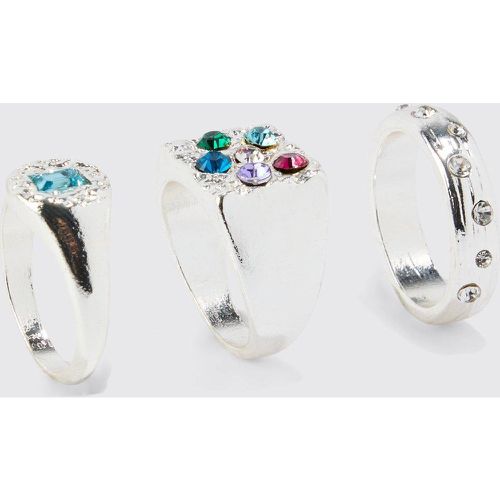 Pack Stone Rings - - M/L - Boohooman - Modalova