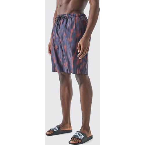 Long Length Blur Camo Swim Short - Boohooman - Modalova