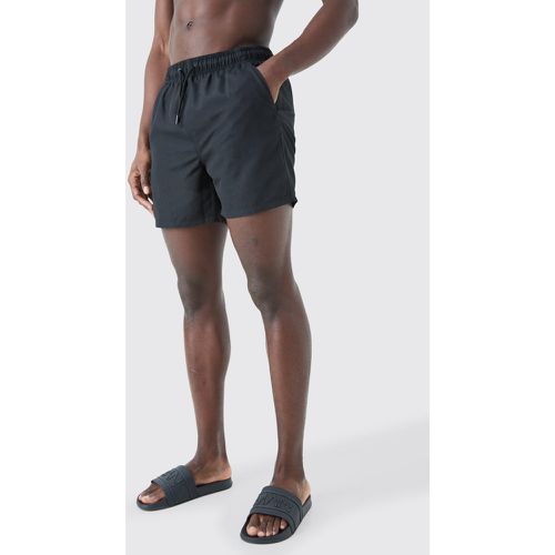 Plain Mid Length Swim Short - Boohooman - Modalova