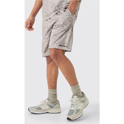 Concrete Print Basketball Shorts - Boohooman - Modalova