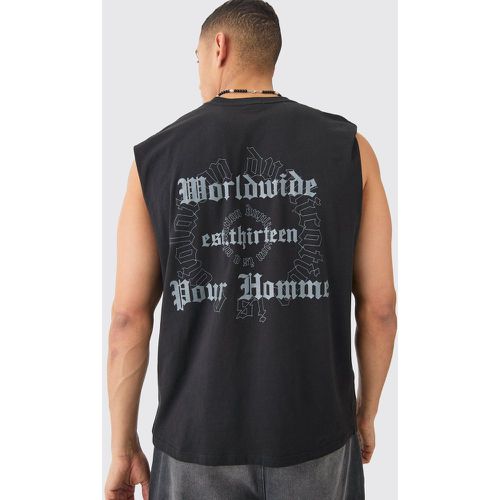 Oversized Worldwide Text vest - Boohooman - Modalova