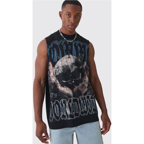 Oversized Skull Large Scale Print vest - Boohooman - Modalova