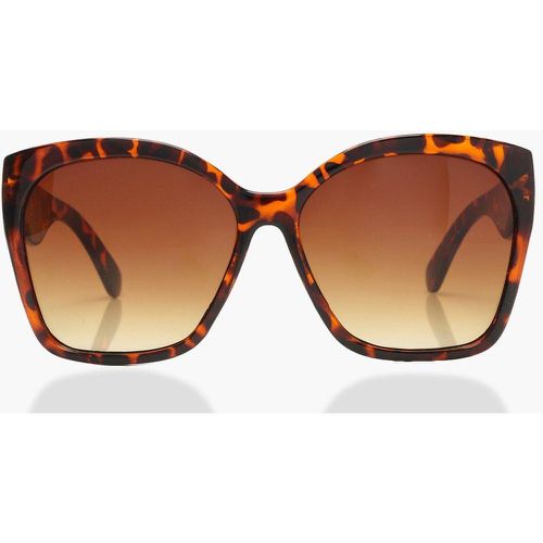 Lunettes De Soleil Oversize Effet Écaille De Tortue - boohoo - Modalova