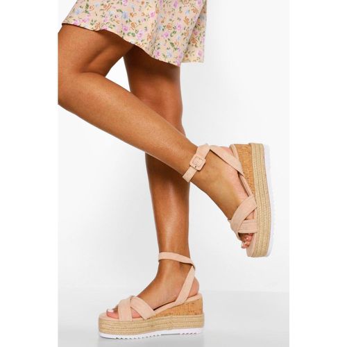 Sandales Style Espadrilles À Plateforme Et Brides Croisées - boohoo - Modalova