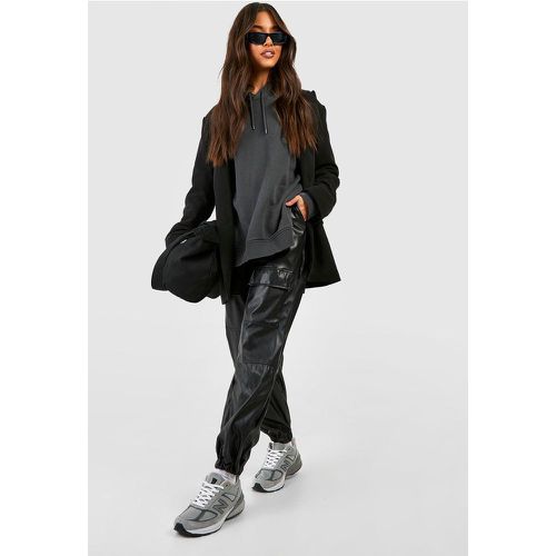 Jogging Cargo Taille Haute En Simili - boohoo - Modalova