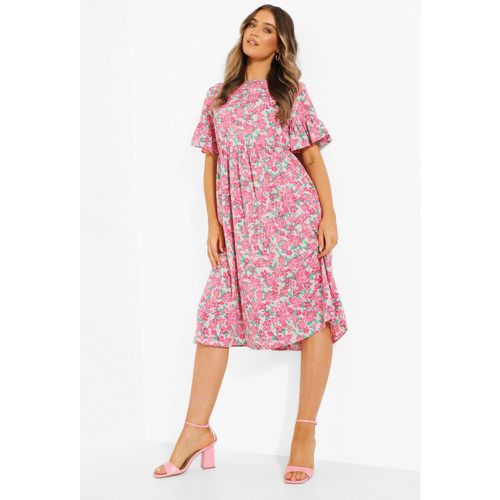 Robe Babydoll Mi Longue Imprimé Fleurs - boohoo - Modalova