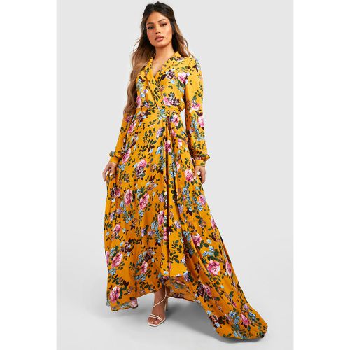 Robe Longue À Ceinture Et Imprimé Fleuri - boohoo - Modalova