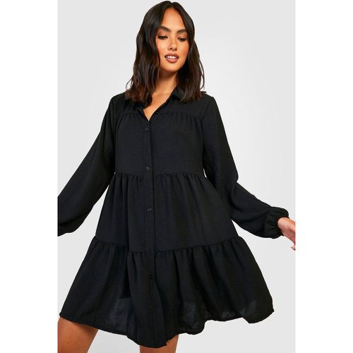 Robe Chemise Smockée À Volants - boohoo - Modalova